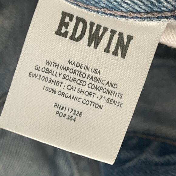 Edwin Womens Cai Jean Shorts 7" Cutoff - Sense Light Wash - Size 26 - $128 - Picture 6 of 7